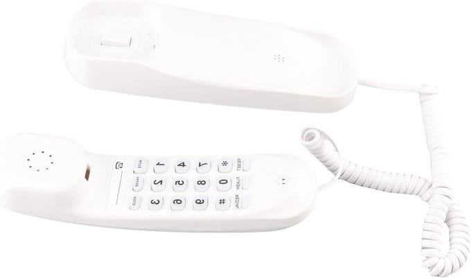 Vaste Telefoon - Huistelefoon Bureau - Thuis Bellen - Verlichte Toetsen - 23x8x7 cm - Wit
