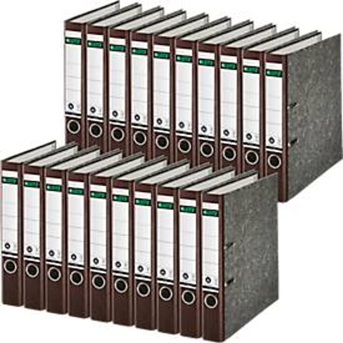 LEITZ® ordner 1050, A4, rugbreedte 52 mm, 20 stuks, bruin
