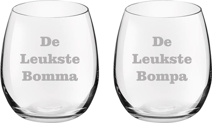 Drinkglas gegraveerd - 39cl - De Leukste Bomma-De Leukste Bompa