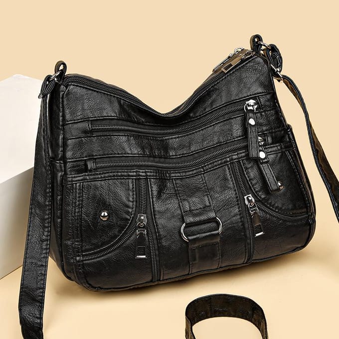 Middelbare leeftijd Moedertas Crossbodytas Nieuwe Trendy Veelzijdige Mode Eénschouder Dames Multi-component Zachtleren Tas