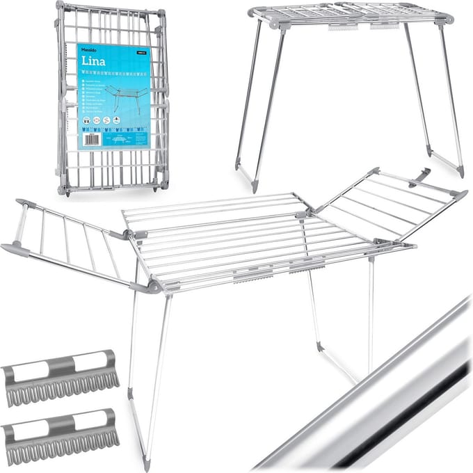 Opvouwbare staande wasdroger Lina 22 m - RVS