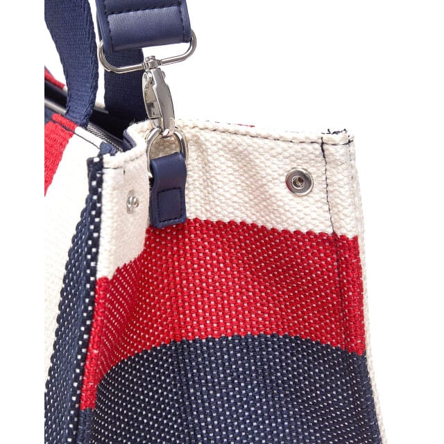 LIU JO shopper schoudertas Tote Bag Striped Canvas Blue Sky veelkleurig