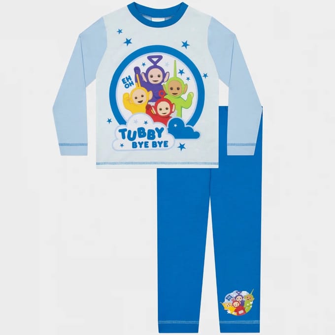 Teletubbies Pyjama - Jongens & Meisjes - Maat 80/86 - Blauw - Katoen - Lange Mouwen - Tubby Bye Bye