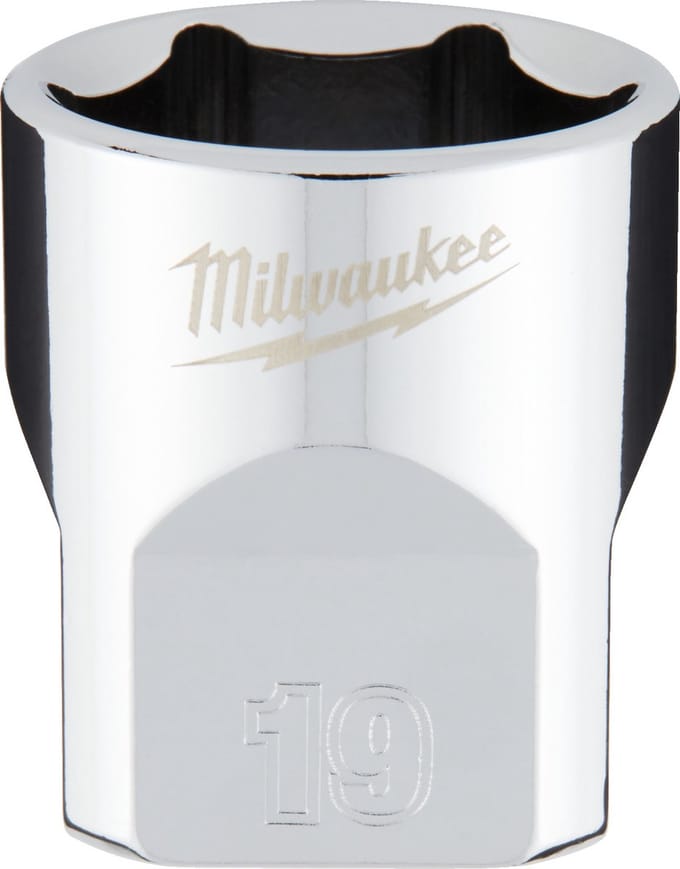 Milwaukee 3/8 Ratel Dop Metrisch Standaard 19 mm - 4932478349