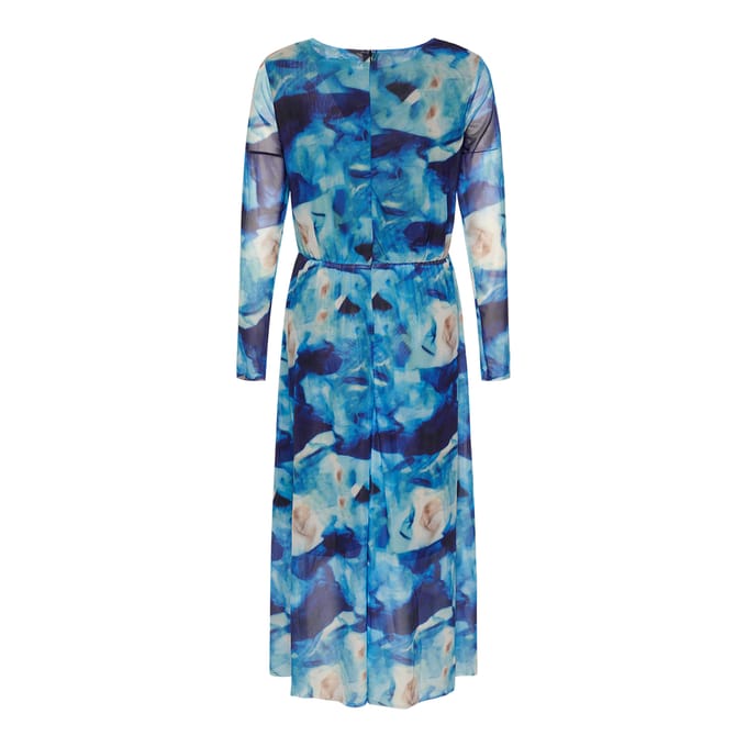 Polly lg. Jurk in blauwe mix