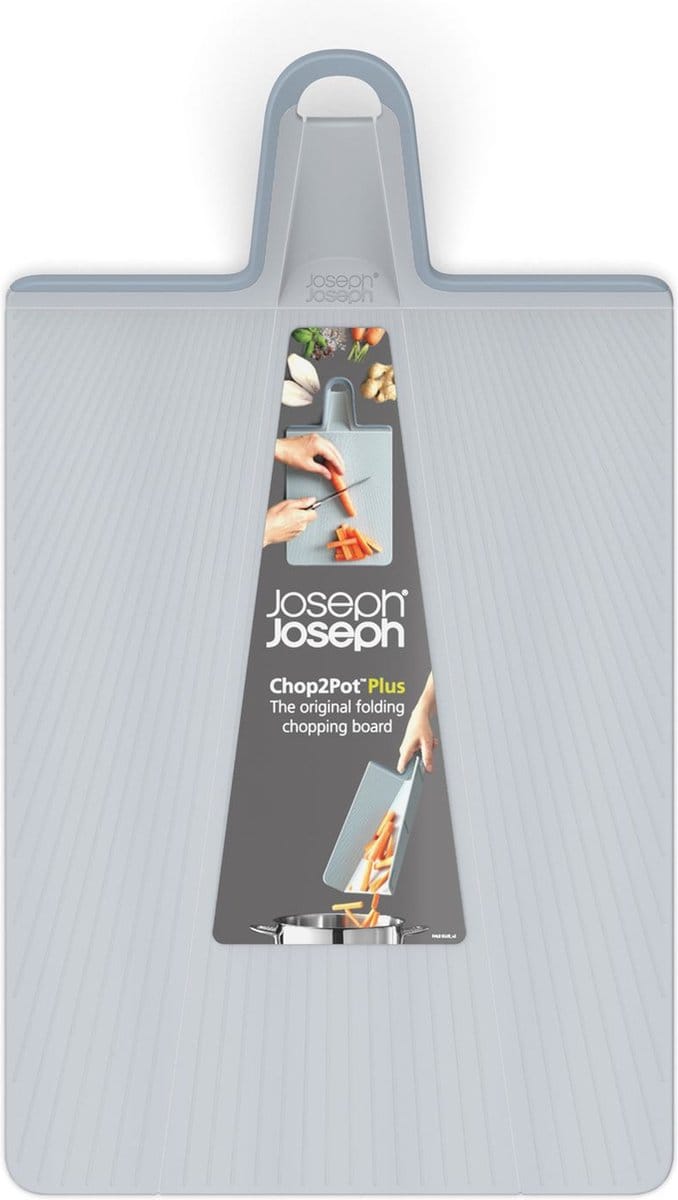 Joseph Joseph Chop2Pot Plus Snijplank – Opvouwbaar – Lichtblauw – Groot – Antislip & Vaatwasserbestendig