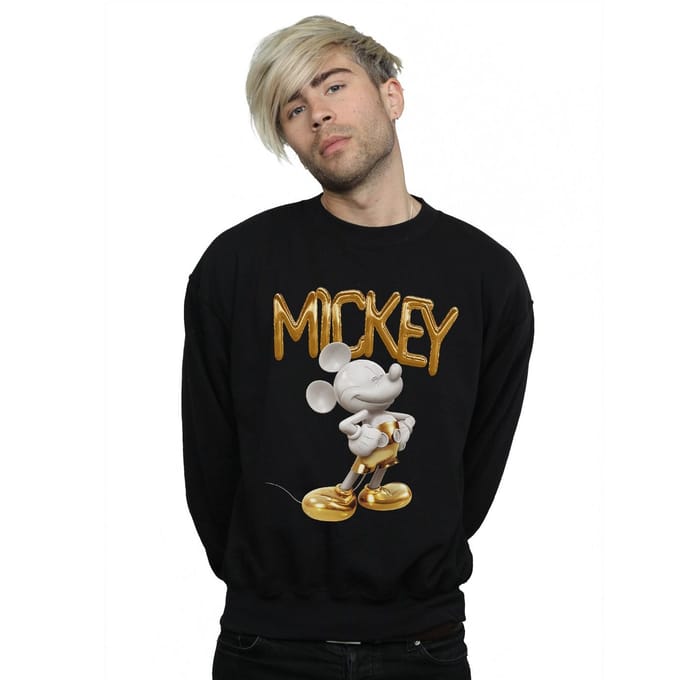 Disney Heren Mickey Mouse Gouden standbeeld Sweatshirt (Zwart)