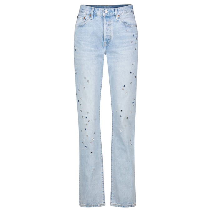 Levis 501 Diamante-jeans voor dames (Blauw)