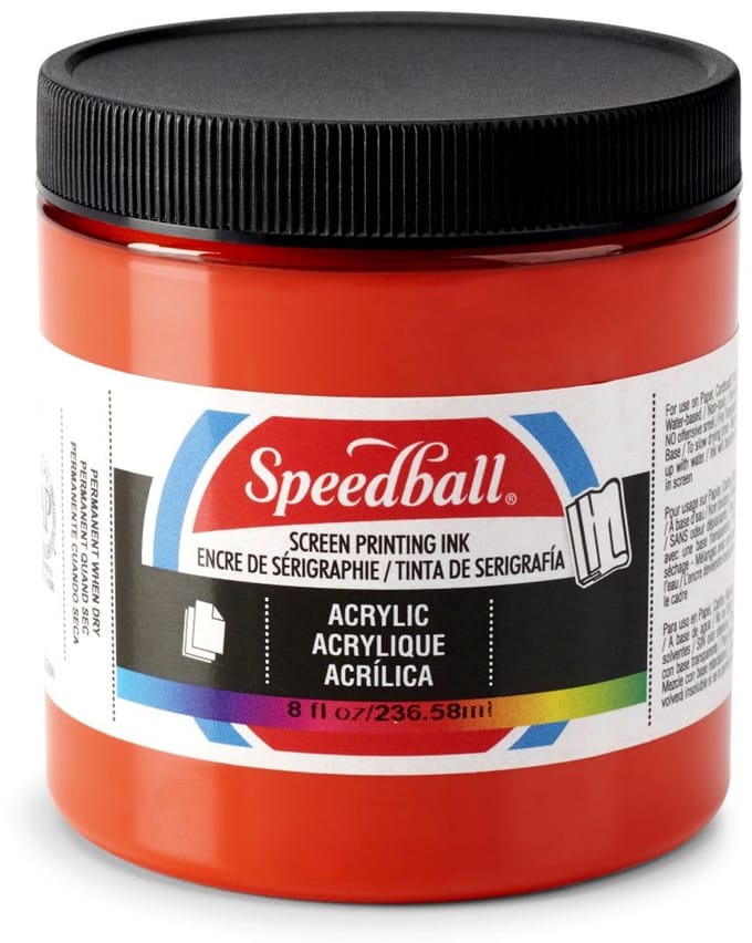 Acrylic ink fire red screen printing - Speedball
