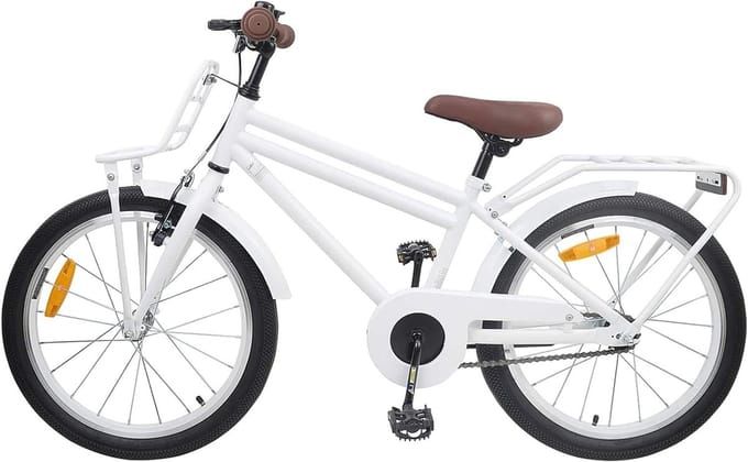 Kinderfiets - Klassieke fiets - Buiten rijden - Stevig stalen frame - 22 inch - Wit