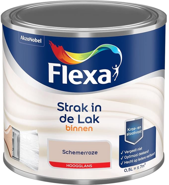 Flexa - Strak In De Lak Binnenlak Hoogglans - Schemerroze - Mengverf - 500 Ml