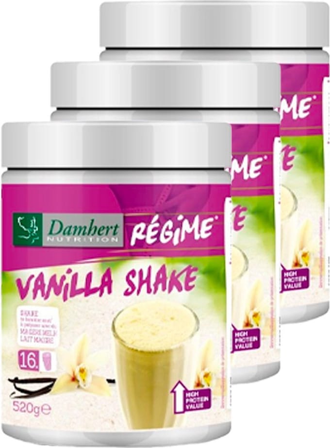 Damhert | Régime | Maaltijdshake | Vanille | 3 Stuks | 3 x 520 gram