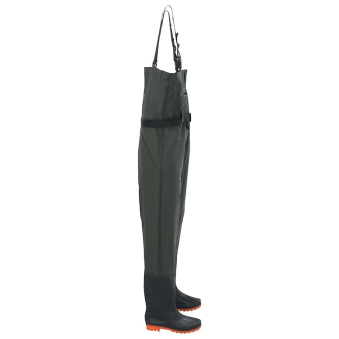 Pantalon de pêche à gué avec bottes et ceinture Vert foncé Taille 39