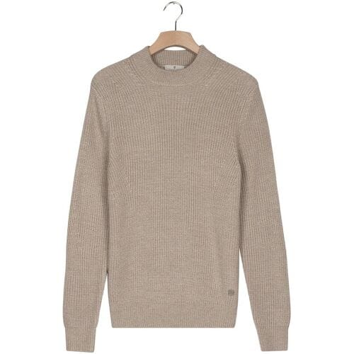 Thomas Maine Trui Turtle Neck Half Cardigan Stitch Elastan Plated Melange Color Beige / male