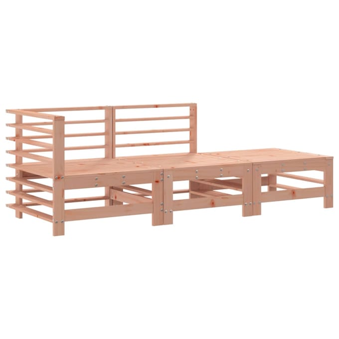 vidaXL - 3-delige - Loungeset - met - kussens - massief - douglashout
