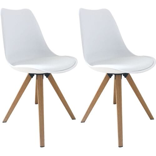 BYLIVING 2 stoelen Kira (Wit/eiken)