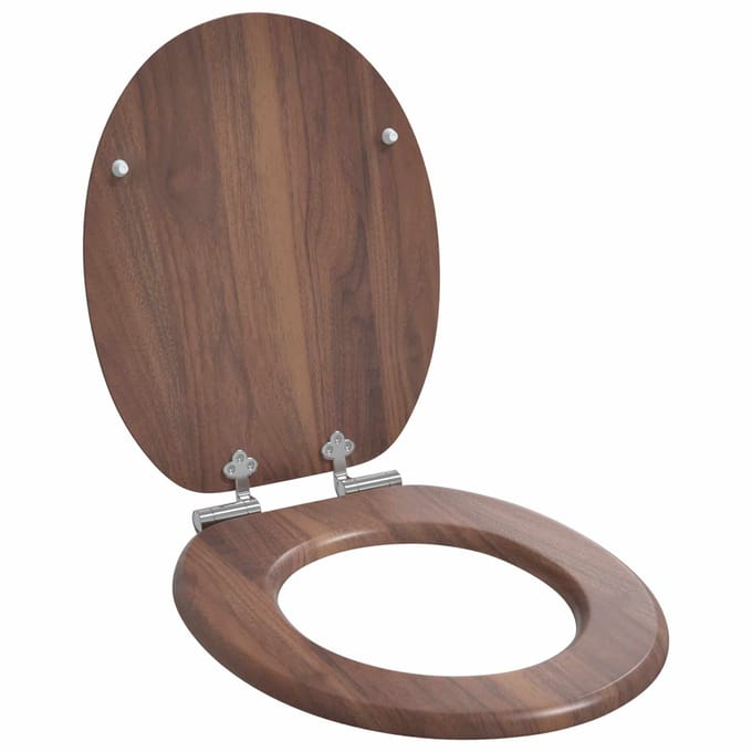 Abattant de toilette à fermeture douce Marron 44 x 38 cm Panneau MDF
