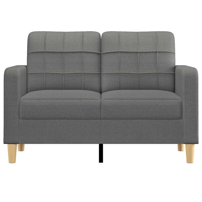 Vidaxl Bank 2-Persoons, Donkergrijs, 120 Cm, Bekleed met Stof
