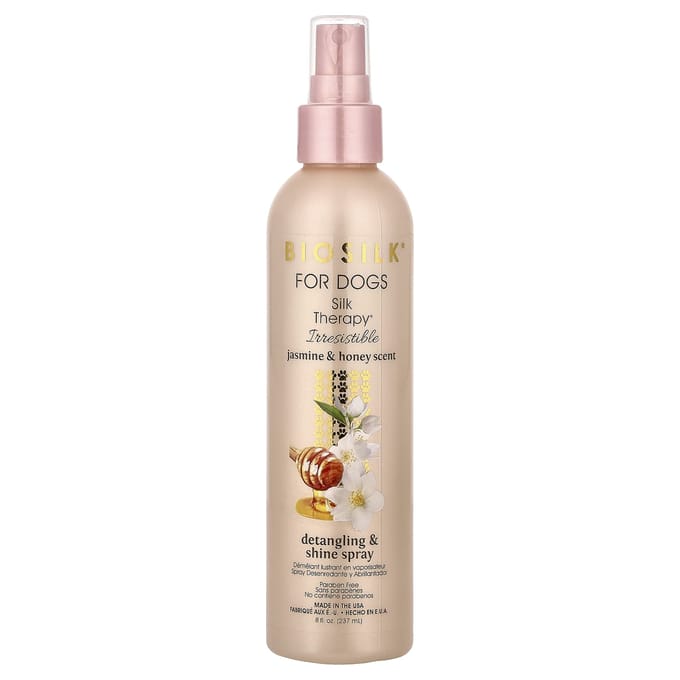 Biosilk Silk Therapy® ontwarrende en glanzende spray voor honden, jasmijn en honing, 237 ml (237 ml) beige