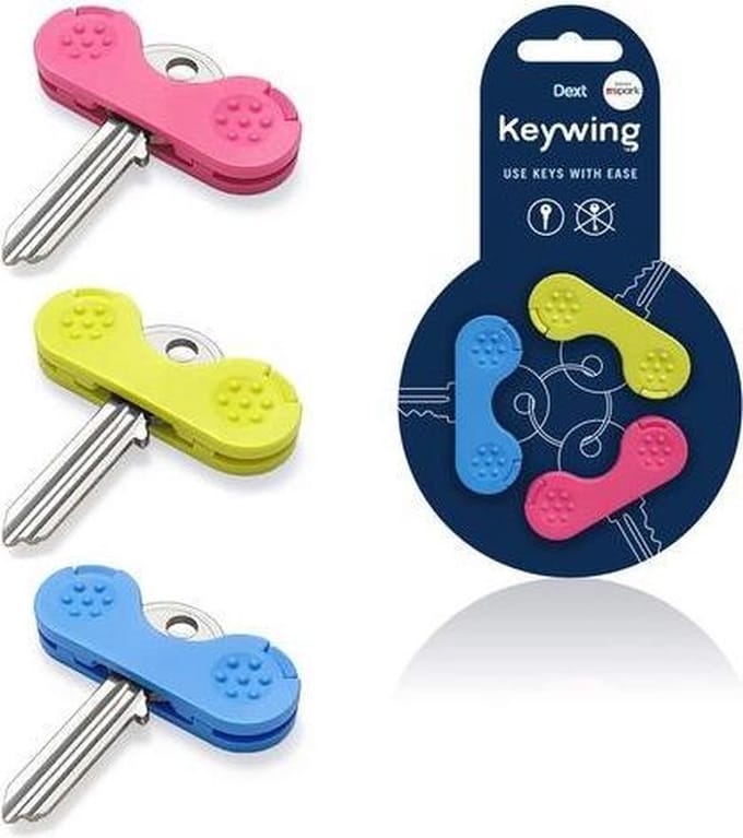 Keywing sleutelhulp- blauw, groen en roze