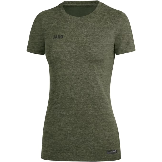 Jako Premium Basics T-Shirt Dames - Kaki Gemeleerd | Maat: 38