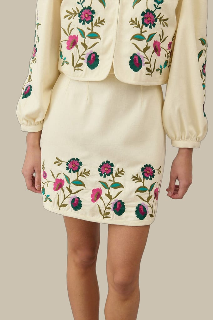 Louise Misha Skirt Mae Cream Größe: 36 | Miniröcke Outlet | Damen | Weiß