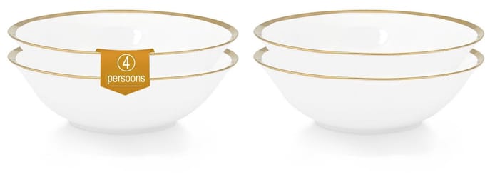 vtwonen - Basic - Set van 4 - Ontbijt-/Soepkommen - Wit - Porselein - 18cm