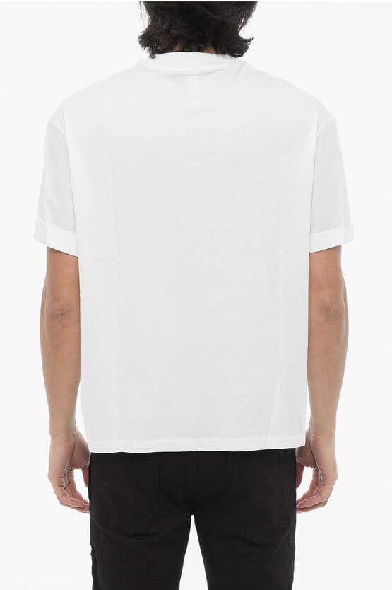 Effen kleur Easy Fit T-shirt met ronde hals in wit