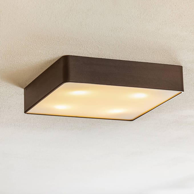 Argon Oro plafondlamp van staal en glas, zwart, 35cm