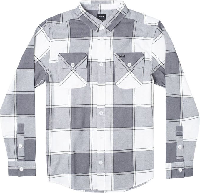 Rvca That All Work Flannel Overhemd Met Lange Mouwen Grijs L Man