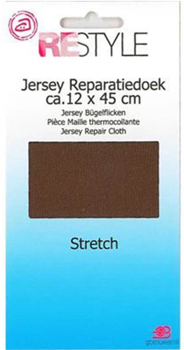 Restyle Jersey Reparatiedoek 12 cm x 45 cm 881 Bruin