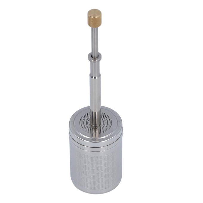 Druktype Koffie-infuser Roestvrij Staal Veer Aangedreven Zeef Herbruikbaar Koffiezetzuiger Filter gray