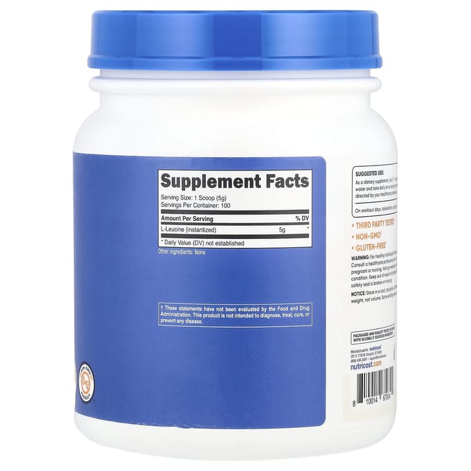 Nutricost, L-Leucine, Ongezoet, 17,9 oz (500 gr)
