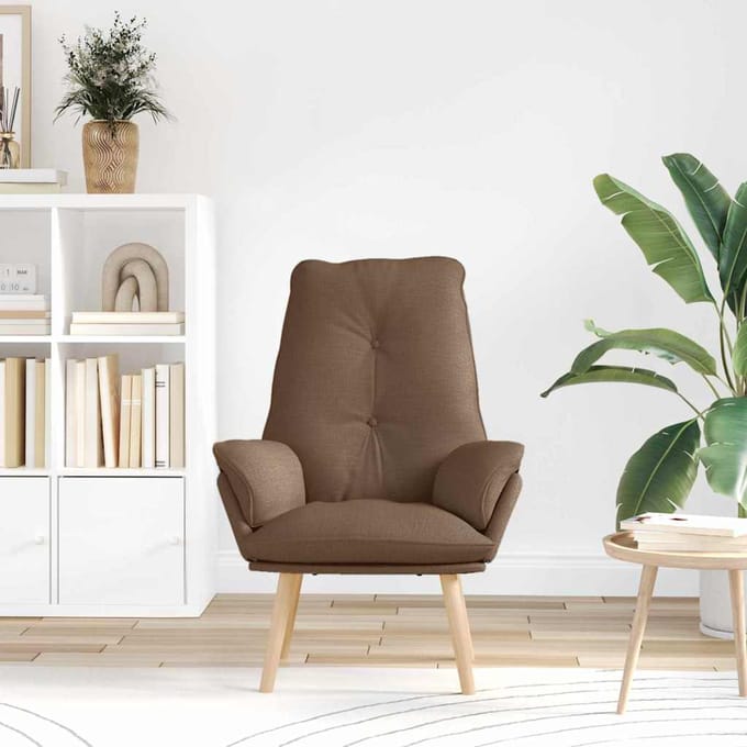 vidaXL - Fauteuil - Bruin - 69 - x - 74 - x - 93 - cm - Polyester - en - multiplex