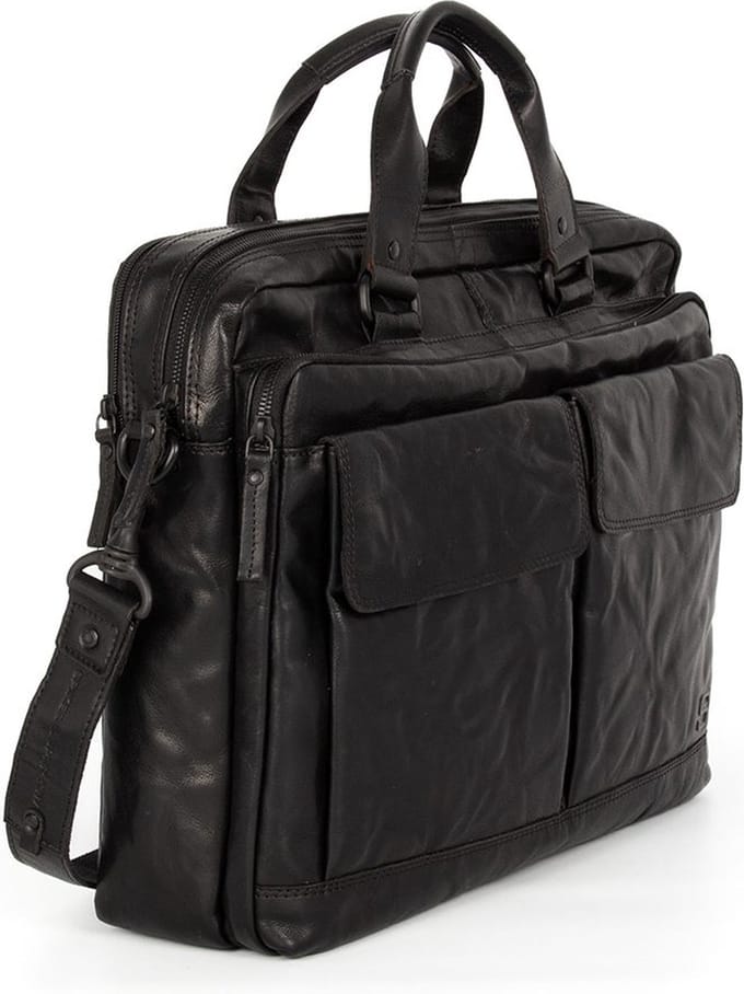 Leren Laptoptas - 17 inch - Robert - Zwart