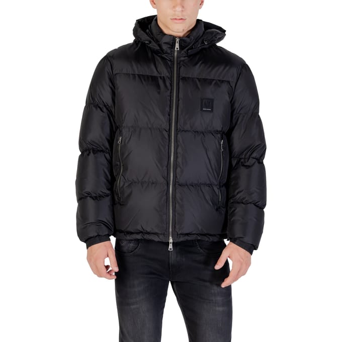 Hooded Zip-Up Jacket with Front Pockets - Black
