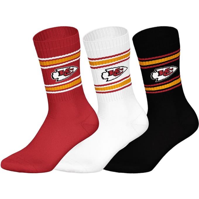 NFL KANSAS CITY CHIEFS Crew Socks - 3-pack - Rood/Wit/Zwart - Maat 39/42