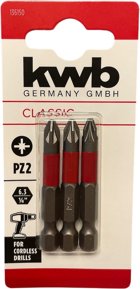 KWB 3 bitjes standaard 50mm PZ2