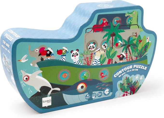 SCRATCH Contour Puzzel - De Ark - 69,5X47,6Cm - 40 Stukjes - 3 Jaar