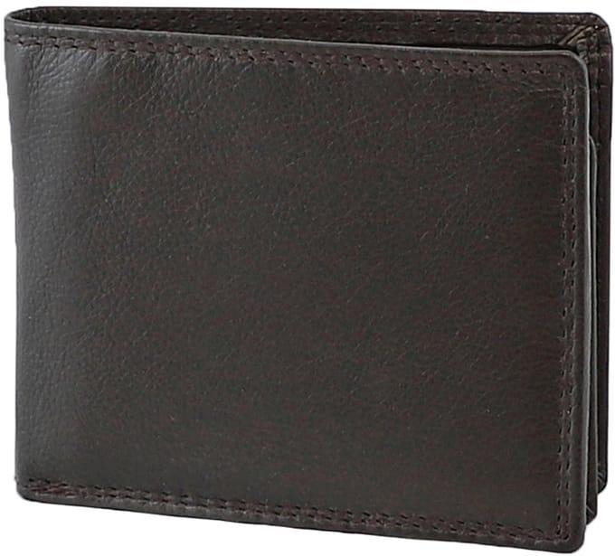 Houtkamp Compacte Leren Heren Billfold Portemonnee – Met Muntgeldvak & Flapje – 7 Pasjes – Echt Leer – Bruin