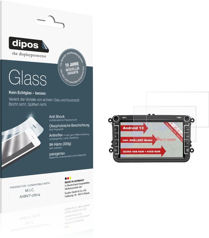 dipos – 2x Matte Pantserfolie geschikt voor M.I.C. AV8V7-Ultra | 9H Screenprotector