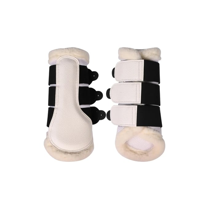 Gesloten peesbeschermers voor paard met bont HKM Comfort Premium Mesh