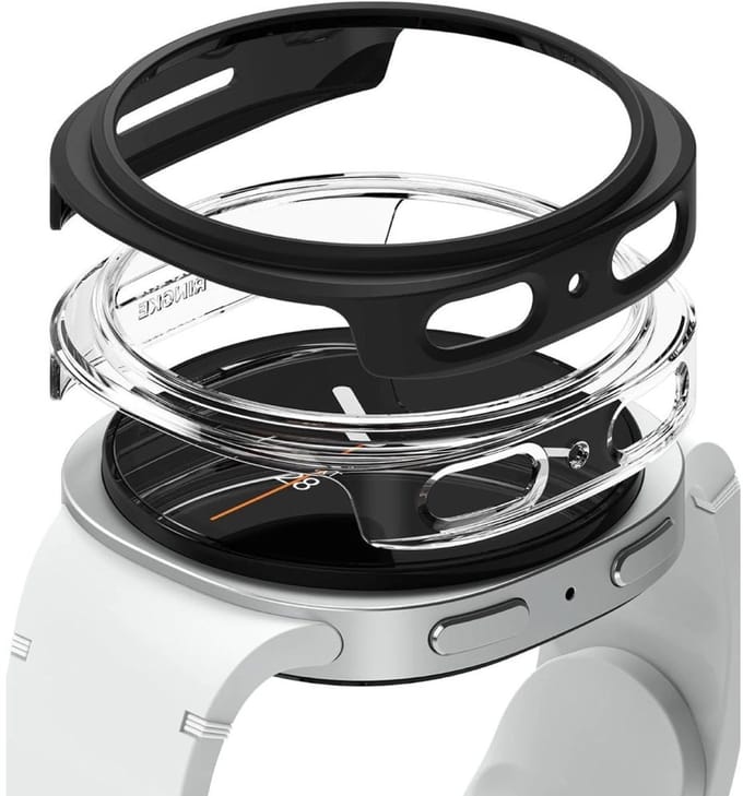 Ringke Slim 2-pack Case for Samsung Galaxy Watch 8 44mm - Clear-Black Matte
