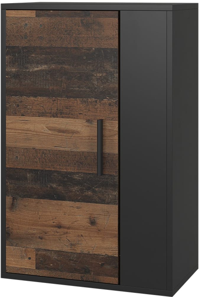 Vicco Berno Wandkast – 50.1 x 78.4 cm met 2 compartimenten Zwart/Aldstyle