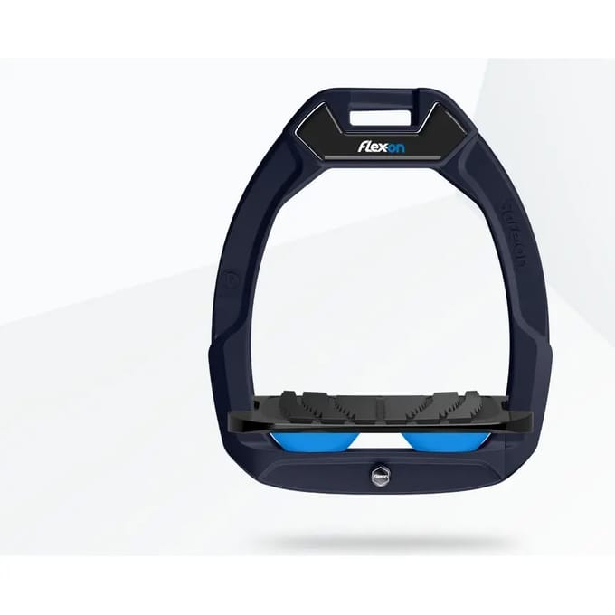 Veiligheidsbeugels voor paardrijden Schuin Grip Aluminium/Zwart/Blauw Flex-On Safe-On