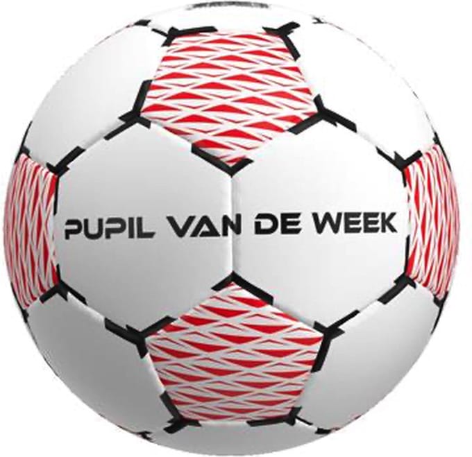 Pupil van de week voetbal 2.0 - Rood/zwart - maat 5