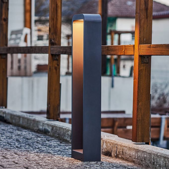 Lindby Emima LED tuinpadverlichting, 80 cm, antraciet, aluminium
