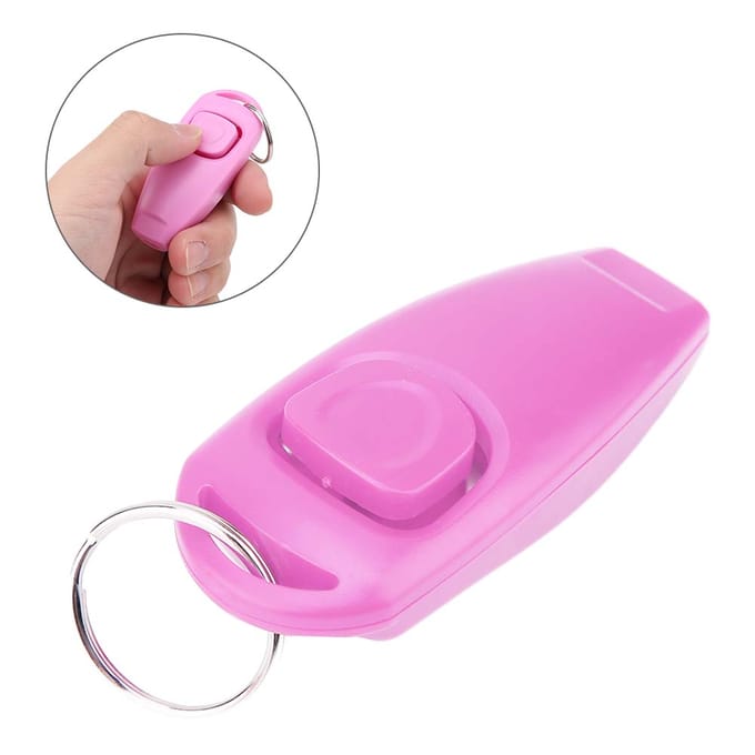 Huisdier Puppy Clicker Fluitje Hondentraining Gehoorzaamheid Kat Trainer Sleutelhanger Hulp Click (Roze) Red red