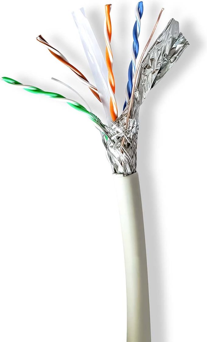 Nedis Netwerk Kabel Rol - CAT6a - Solid - SF/UTP - Koper - 100.0 m - Binnenshuis - Rond - LSZH - Grijs - Gift Box