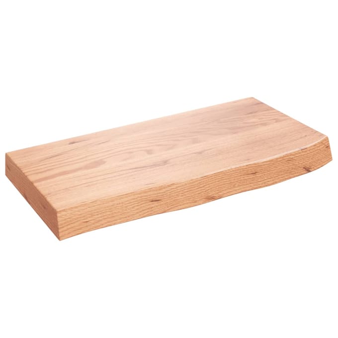 vidaXL - Wastafelblad - 60x30x(2-6) - cm - behandeld - massief - hout - lichtbruin